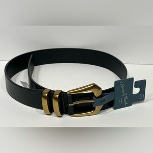 Universal Thread Women's Elongated Gold Buckle Belt Black Size XS, NEW